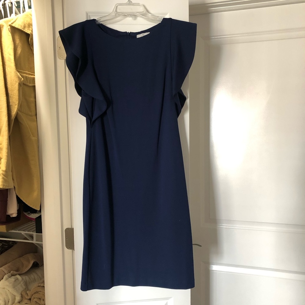 Navy cocktail dress with back cutouts